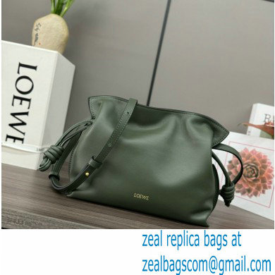 loewe Mini Flamenco clutch in nappa calfskin dark green 2023