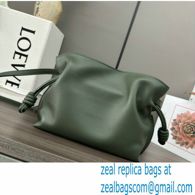 loewe Mini Flamenco clutch in nappa calfskin dark green 2023