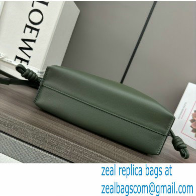 loewe Mini Flamenco clutch in nappa calfskin dark green 2023