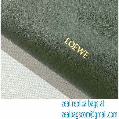 loewe Mini Flamenco clutch in nappa calfskin dark green 2023