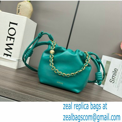 loewe Mini flamenco purse bag in mellow nappa lambskin Emerald Green 2024