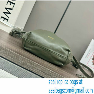 loewe Mini flamenco purse in mellow nappa lambskin 262333 army green 2024