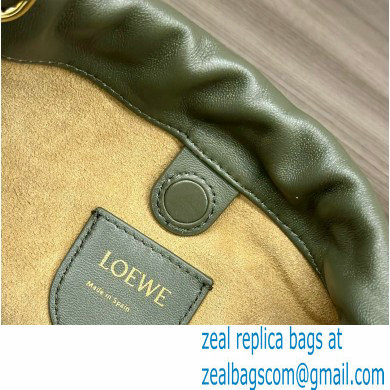 loewe Mini flamenco purse in mellow nappa lambskin 262333 army green 2024