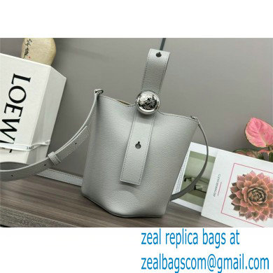 loewe mini Pebble Bucket bag in soft grained calfskin gray 2024