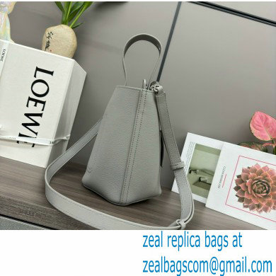 loewe mini Pebble Bucket bag in soft grained calfskin gray 2024